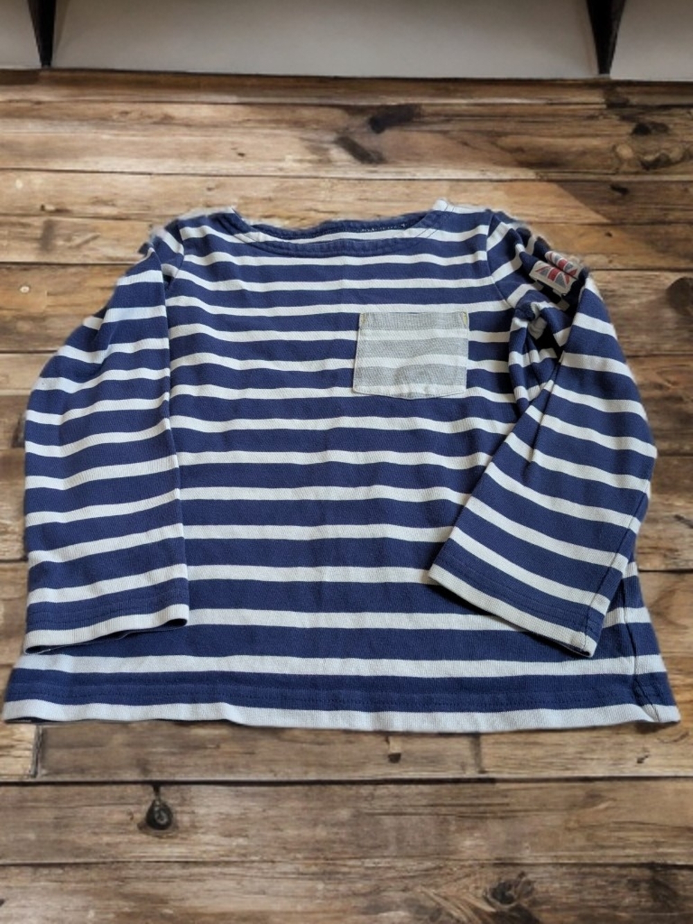 Mini Boden Navy and White Striped Long-Sleeve Tee Size 4/5 Years